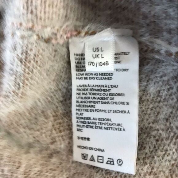 Anthropologie Pilcro Eliza Cream Plaid Sweater Longline Jacket Coat Shacket L - Picture 8 of 12